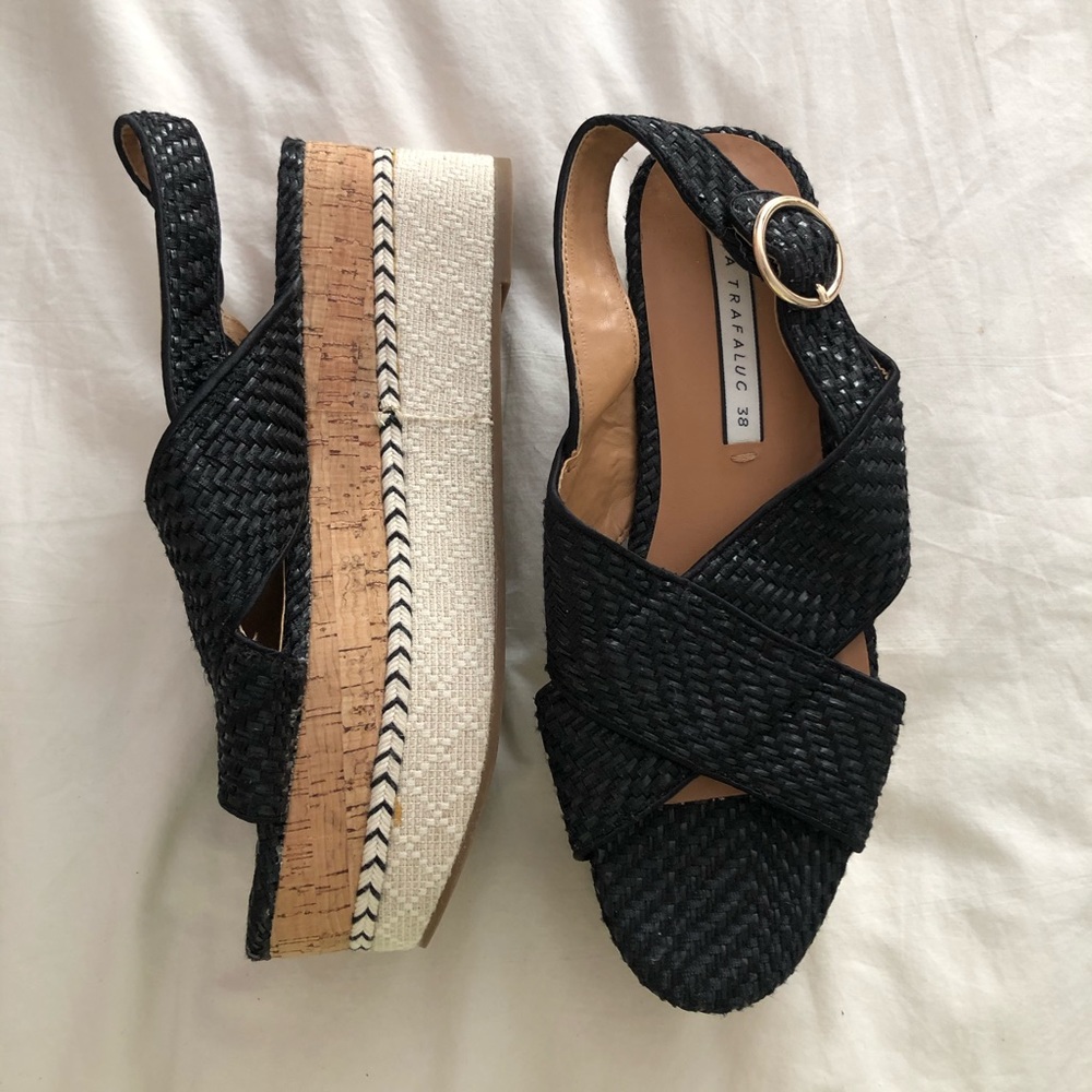 NEW Zara Platform Cork Sandals